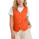 thumbnail image 1 of Odeerbi Chaqueta de Traje de Niños y Niñas Color Sólido V Cuello Botón Chaleco Con Bolsillos Vestido Formal Chaleco Para La Fiesta de Boda, 1 of 9