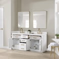 thumbnail image 4 of Gavino 72" Wood Vanity in White with Grain White Composite Stone Top and Mirror, 4 of 12