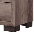 thumbnail image 2 of Benjara Rangley 24" Nightstand- 2 Drawers- Chrome Metal Handles- Brown Wood, 2 of 6