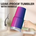 thumbnail image 5 of 20oz Double Wall Travel Tumbler with Handle, Geometric Texture Stainless Steel Mug, Insulated Leak-Proof Cup & Straw, 5 of 5