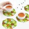 thumbnail image 7 of Pofeuu St. Patrick's Day3 Print Leather Coasters Set of 6, Round Cups Mugs Mat Pad for Home Kitchen Heat Resistant Drink Coasters,Octagon, 7 of 7