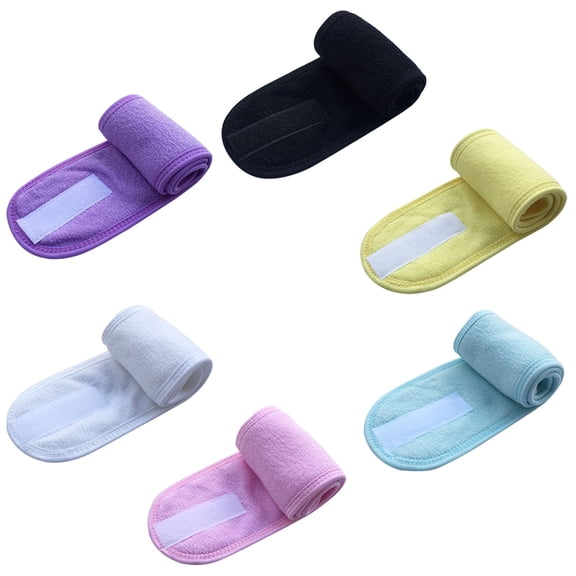 NIAIZEK 6Pcs Spa Headband Assorted Colors Adjustable Stretchable Hair Wrap for Face Wash