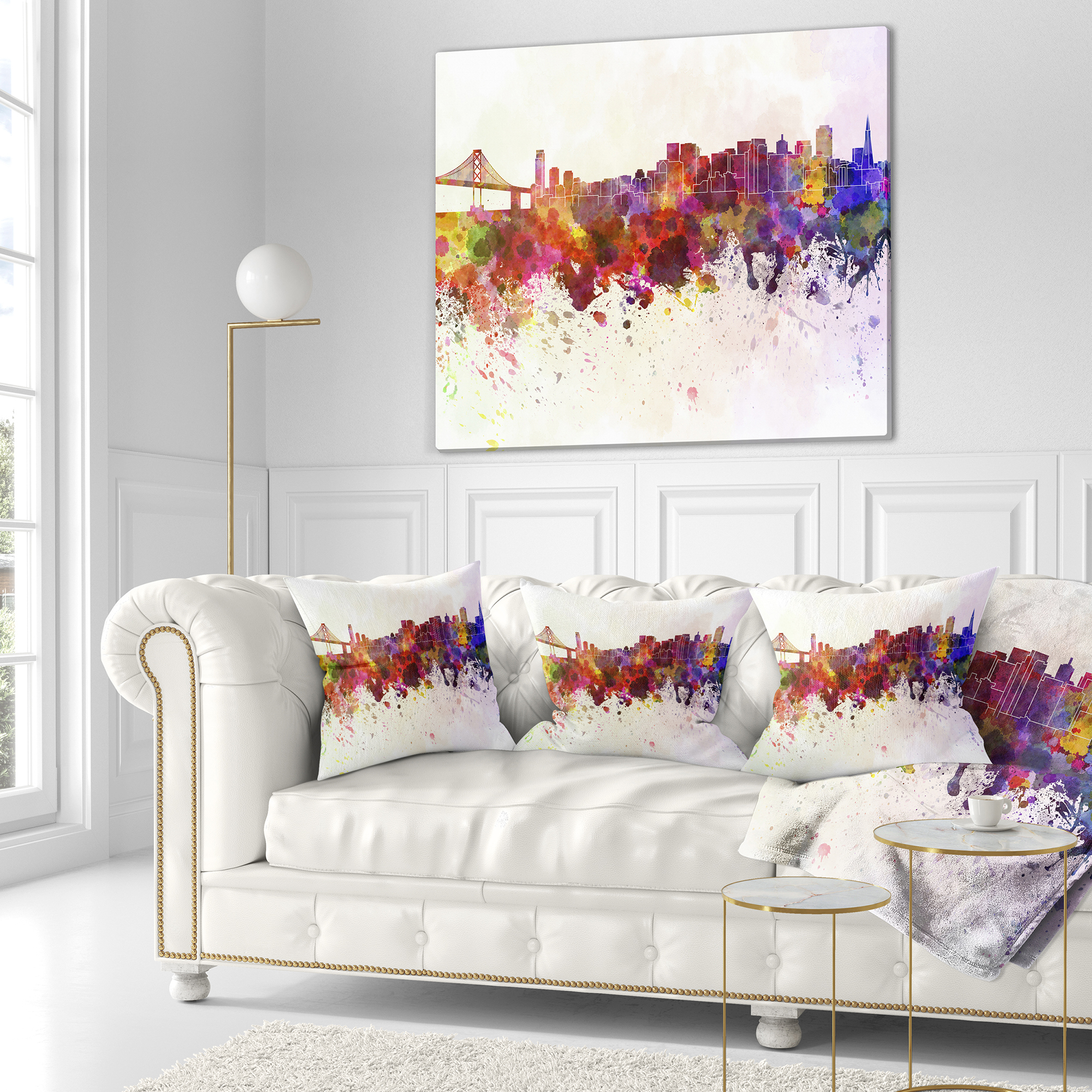 Designart San Francisco Skyline - Cityscape Throw Pillow - 18x18