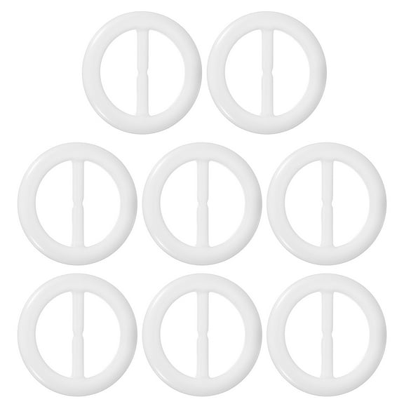 Uxcell 8 Pcs T-Shirt Tie Clips, Plastic Silk Scarf Ring Clip Waist Knotted Buckle Rings Fashion Round Circle Buckles for Women White