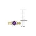 thumbnail image 2 of 4/5 Carat (Ctw) African Amethyst Cushion-Cut Link Ring in 10K Yellow Gold with Diamonds, 2 of 5