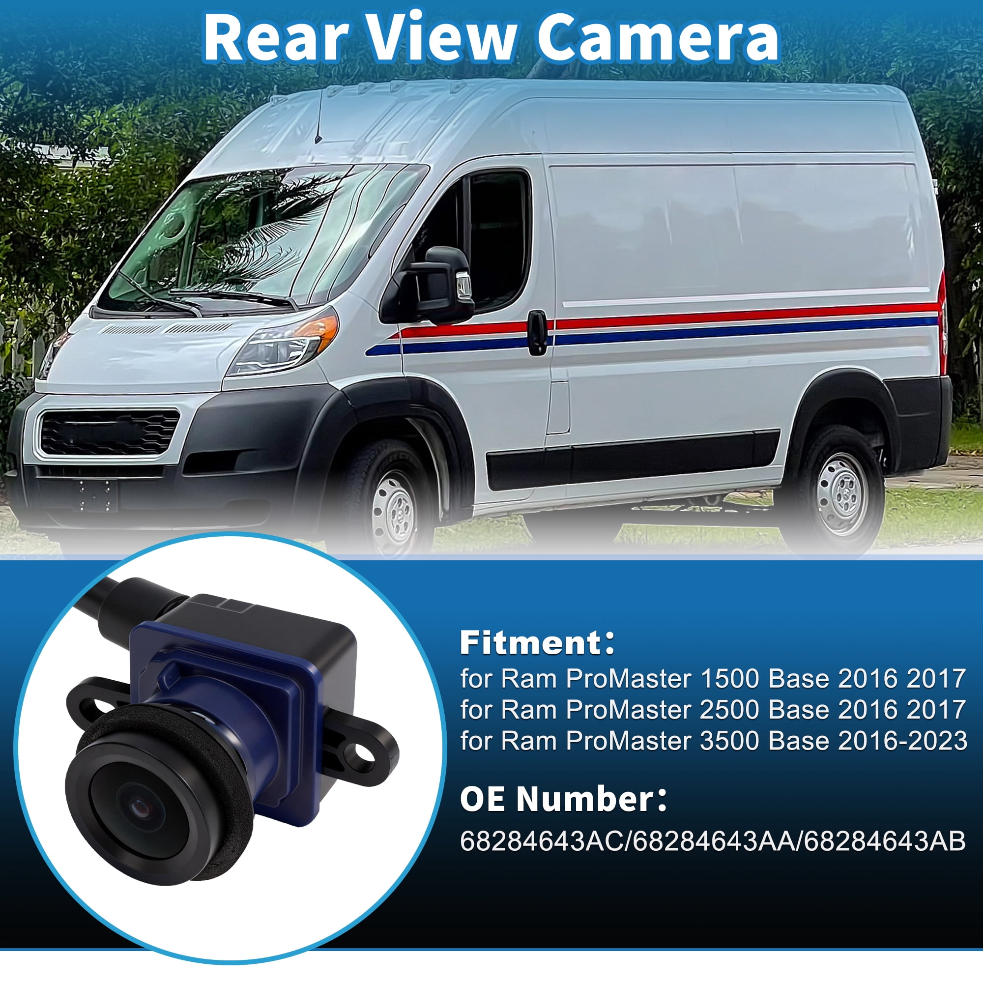 Unique Bargains Rear View Camera for Ram ProMaster 1500 2500 3500 Base 2016-2023