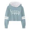 thumbnail image 2 of Mepaouo Girls Crop Tops Kids Long Sleeve Hoodies Casual Pullover Solid Color Fashion Sweatshirts 3-24Y, 2 of 3