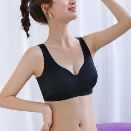 

Women Underwear Thin No Steel Ring Ultra-Light Gather Sports Vest Sleep Bra M-2XL