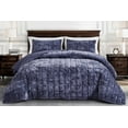 thumbnail image 2 of Chezmoi Collection Piers Purple Velvet Quilt Queen Set, 3-Piece Lush Plush Distressed Velvet Bedding All Season Lightweight Bedspread, Brushed Microfiber Reverse with Double Square Stitch, 2 of 9
