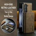thumbnail image 2 of Compatible with Samsung Galaxy Z Fold 6 Removable 2 in 1 Wallet Case,Retro Premium PU Leather Cell Phone Back Cover Magnetic Detachable Trifold Wallet Credit Card Cash Holder Kickstand Case,Coffee, 2 of 11