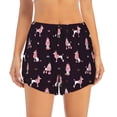 thumbnail image 2 of Balery Poodle Dog Pantalones cortos deportivos para mujer con forro y dos bolsillos, elásticos, para entrenamiento, gimnasio, yoga-Small, 2 of 7