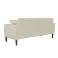 thumbnail image 4 of Teddy Velvet Sofas and Couches 78 Inches Long, Mid Century Modern Couch Tufted Back Sofa with 2 Throw Pillows, Armrest and Wooden Legs for Living Room, Apartment, Bedroom (Beige), 4 of 7