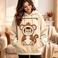 thumbnail image 2 of DHFJKG Women's Huggie Dog Hoodie With Pet Pouch Cute Animal Graphic Cat Holder Zipper Pocket Carries Sweatshirt, 2 of 4
