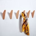 thumbnail image 3 of Ganchos de pared de madera, paquete de 6 ganchos para abrigos de roble, diseño minimalista, gancho para bata resistente, ganchos de madera rústicos montados en la pared, colgador de ropa, 3 of 5