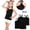 Black, variant on Eltusu Girls Cotton Tank Tops, Y-Back 4 Pieces Sleeveless Breathable Kids Undershirts Blue Size 10-12 T