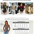 thumbnail image 5 of PRETTYGARDEN Women's Long Sleeve Cowl Neck Ribbed Knit Fall Shirts Slim Fit Ruched Going Out Crop Tops Basic T-Shirts, 5 of 9