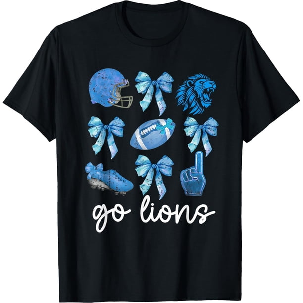 Go Lions - Camiseta con lazo de coqueta para el día del partido de fútbol