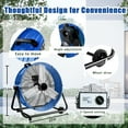 thumbnail image 4 of Industrial Fans 24" up to 8800 CFM, High Velocity Fan with 3 Speeds, Heavy Duty Blower Fan Equipped 360° Tilt Air Circulator Recommended Use in Warehouse, Garage, Yard, Blue, 4 of 8