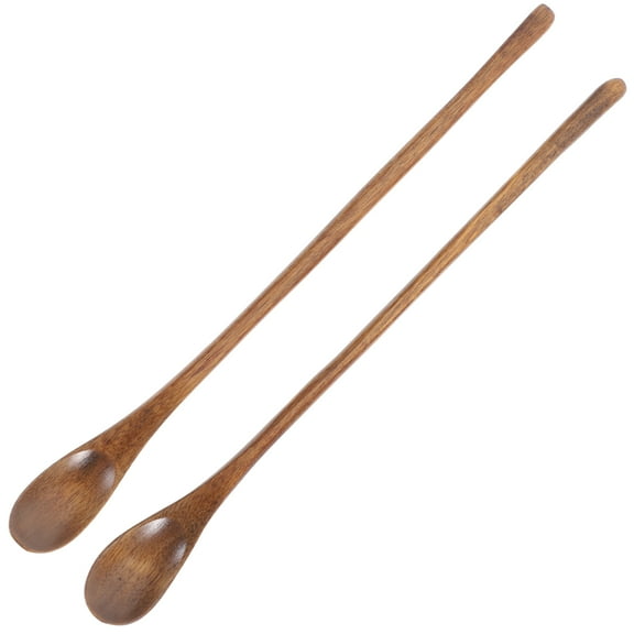 Japanese Style Coffee Spoon, 2PCS Long Handle Coffee Spoon Japanese Style Stirring Wooden Spoon Retro Honey Spoon Nanmu Small Spoon