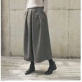 thumbnail image 2 of Pantalones de pierna ancha holgados con culottes de llegada de otoño e invierno Pantalones cortos Pantalones anchos de cintura escalonada de lana, 2 of 5