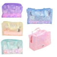 thumbnail image 5 of Large Capacity Travel Toiletry Bag for Women Cosmetic Organizer Portable Makeup Storage Pouch Floral Design Transparent Bath Bag, 5 of 6