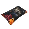 thumbnail image 2 of Fotbe Colorful Floral Black Dog Pillow Cases - Envelope Closure - Luxury, Extra Soft, Cooling Pillow Covers - Wrinkle, Fade, Stain Resistant-16"x24", 2 of 8