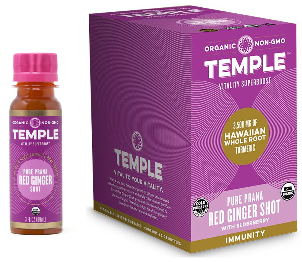 Temple Turmeric, Red Ginger Immunity Wellness Shot, 12 Ct