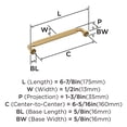 thumbnail image 5 of Amerock Cowrie 6-5/16 inch (160mm) Center-to-Center Champagne Bronze Cabinet Pull, 5 of 6