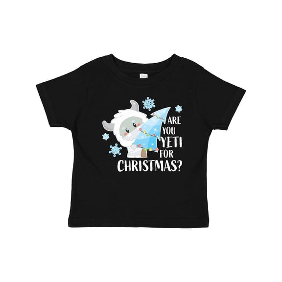 Inktastic Are You Yeti for Christmas with Yeti Holding Christmas Tree Boys or Girls Baby T-Shirt