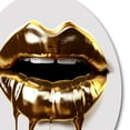 thumbnail image 3 of Designart "Luxurious Golden Lips VI" Fashion Metal Round Wall Art, 3 of 5