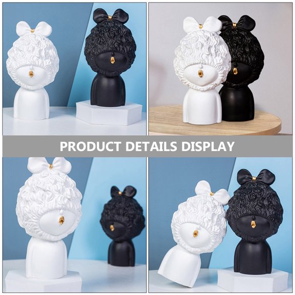 BESTYASH 1Pcs Cute Desk Decor Resin Girl Sculpture Home Decoration Fine Details Women Family Members Friends