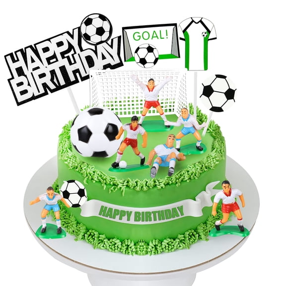 14 PCS Soccer Ball Cake Topper Decorations For Theme Party, Football Player, Men, Boy, Birthday, Sport Supplies Soccer Player Cake Decorations For Soccer Party Theme Decorations