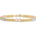 thumbnail image 3 of 14K Tri-color Polished & Textured Infinity Fancy Bracelet, 3 of 5