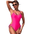 thumbnail image 5 of LYMAYTER Women's Backless Swimsuit One-piece Bathing Suit Solid Color Bathing Costume S-XL, 5 of 6
