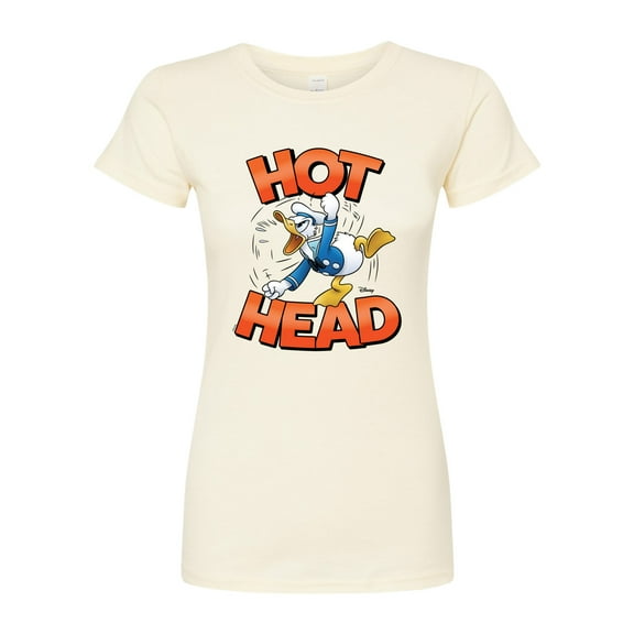 Disney - Hot Head Donald Duck - Juniors Fitted Graphic T-Shirt