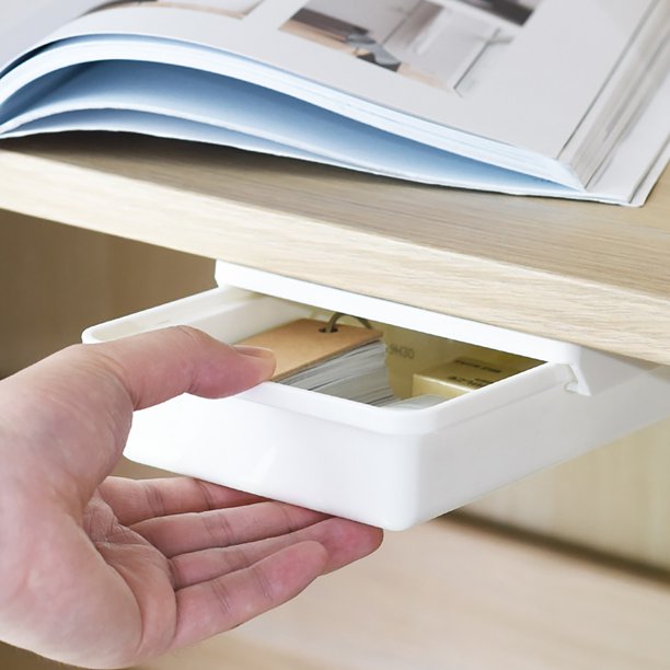 WOXINDA Invisible Selfadhesive Concealed Pencil Tray For Underdesk