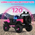 thumbnail image 5 of 24V Kids Ride on Car, 2 Seater Ride on Toy Pink Jeep for Big Kids with Remote Control, Kids Electric Vehicles Cars, 3 Speeds, LED Lights, Bluetooth Music, Pink, 5 of 7