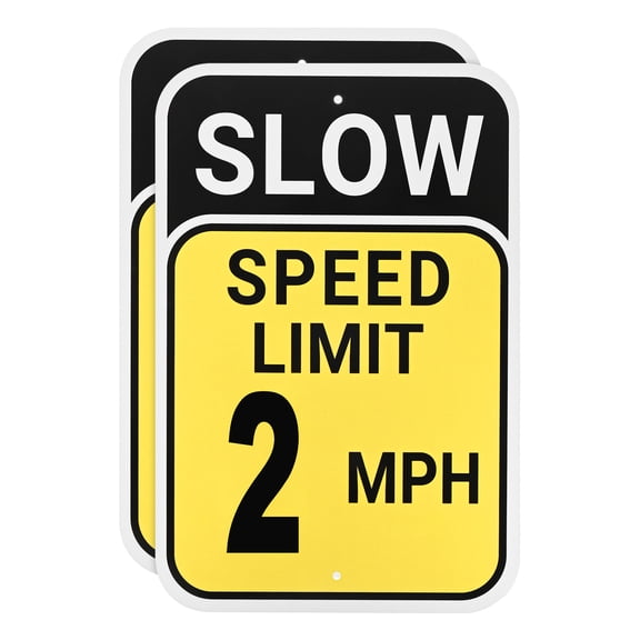 Uxcell 2-Pack Speed Limit 2 MPH Sign 12" x 8" Aluminum Weather Resistant Traffic Sign