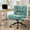 B-Green, variant on Ultifit Armless Criss Cross Office Chair, Premium Fabric Wide Padded Seat Vanity Chair with Dual-Layer Cushion & Smooth-Rolling Wheels, Beige