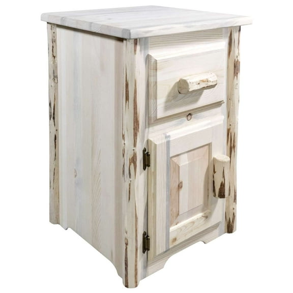Montana Collection End Table w/ Drawer & Door, Left Hinged, Ready to Finish