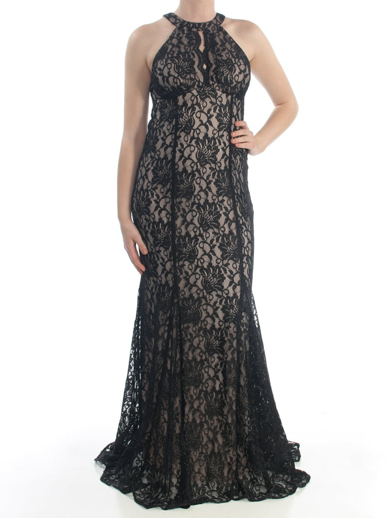 Nightway Womens Mesh Lace Evening Dress Navy 8 - Walmart.com