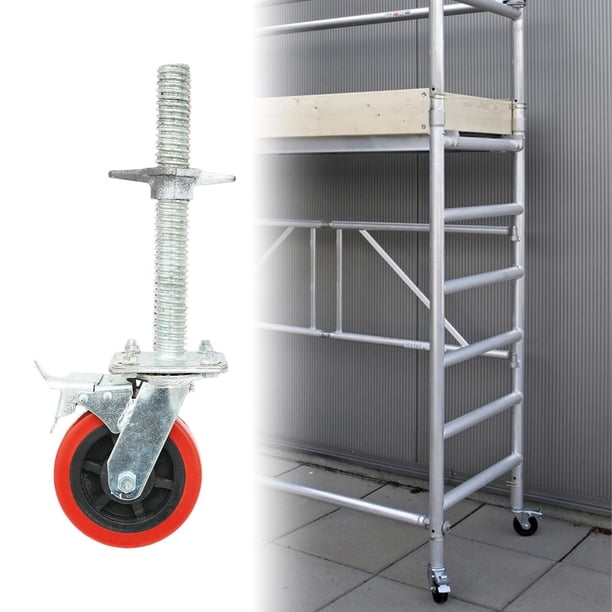 Rueda de andamio de 6 pulgadas, repuesto, diseño sencillo, resistente, giratoria 360 grados, ideal para estanterías y decoración del hogar.