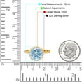 thumbnail image 4 of Natural Aquamarine Yellow Tone Silver Size-7 Art Deco Round Vintage Style Hidden Halo CZ Wedding Engagement Rings For Women 925 Sterling Silver Gifts For Her, 4 of 6