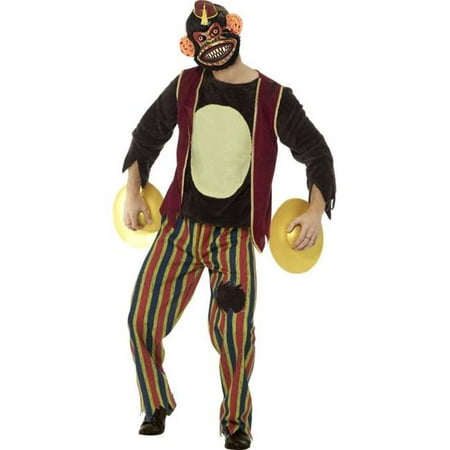 Smiffys 45574L Multicolor Deluxe Clapping Monkey Toy Costume with Top Trousers EVA Mask & Cymbals -