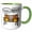 Green/White, variant on 3drose, Funny Owls Dont Give a Hoot Pun Cartoon, 11oz Two-tone Green Mug