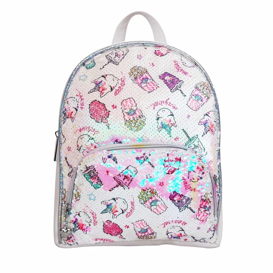 OMG! Accessories Miss Gwens Unicorn Snacks Sequin Mini Backpack, White ...