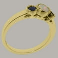 thumbnail image 4 of LBG British Made 14k Yellow Gold Ring with Natural Opal & Sapphire Womens Engagement Ring - 33 size options - Size 7.25, 4 of 7