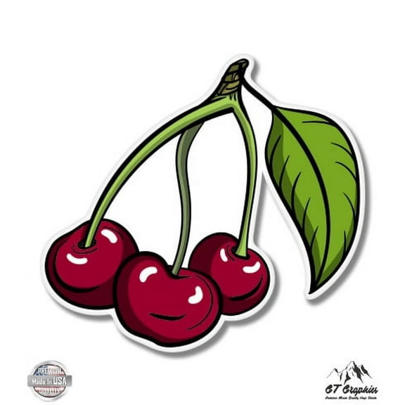 Cherries - 3" Vinyl Sticker - For Car Laptop I-Pad Phone Helmet Hard Hat - Waterproof Decal