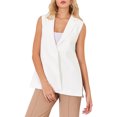 thumbnail image 1 of INSPIRE CHIC Chaleco de trabajo sin mangas con solapa y un botón ajustable en la cintura para mujer XL Blanco, 1 of 5