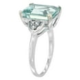 thumbnail image 3 of 10K White Gold Natural Aquamarine Ring Octagon 12x10mm Diamond Accent, size 5.5, 3 of 4